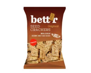 Ekologiški viso grūdo kviečių krekeriai su sėklomis, 150 g Bett'r